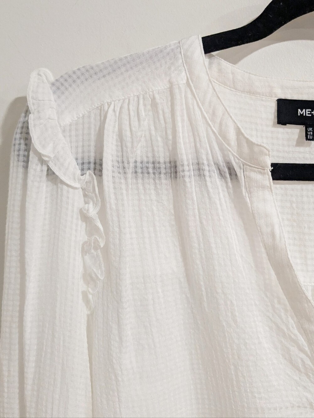 NEW ME+EM Gauze Ruffle Shoulders Peasant Top - Picture 5 of 8
